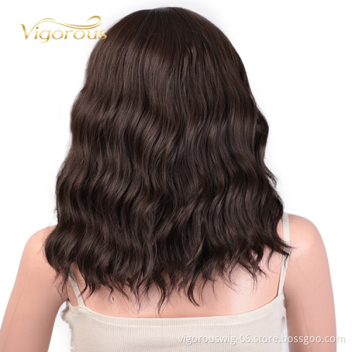 Hot Selling Afro Short Bob Cut For Women Deep Wave Machine Made Fashion Black Curly Synthetic Wig Vendor